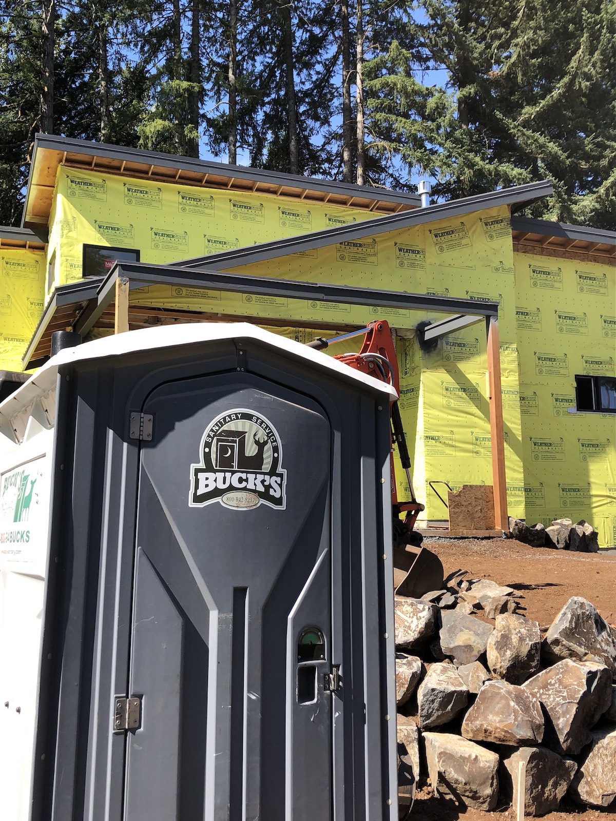 Porta potty for construction site